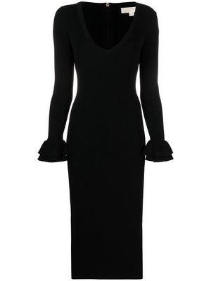 Michael Kors v-neck knitted dress - Black