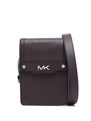 Michael Kors Varick leather phone messenger bag - Red