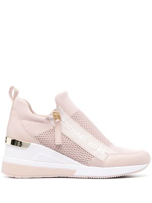 Michael Kors Willis knitted zip-up sneakers - Pink