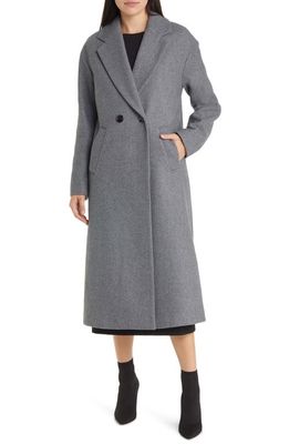 Michael Kors Wool Blend Maxi Coat in Medium Grey