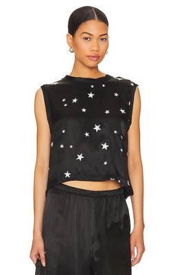 Michael Lauren Armitage Crop Boxy Tank in Black