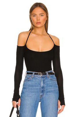 Michael Lauren Dave Halter Neck Top in Black