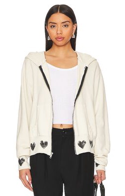 Michael Lauren Kaholo Crop Zip Up in Ivory