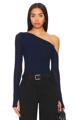 Michael Lauren Magdaleno Asymmetrical Tee in Navy