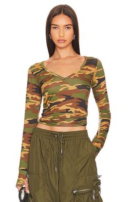 Michael Lauren Otis Long Sleeve Tee in Army