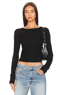 Michael Lauren Sorento Snap Cuff Top in Black