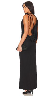 Michael Lo Sordo Twisted Draped Gown in Black