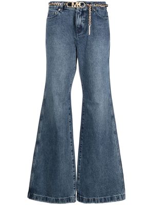 Michael Michael Kors belted high-rise flared jeans - Blue