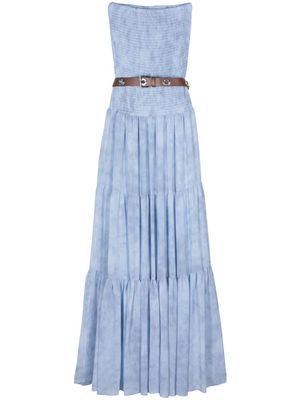 Michael Michael Kors belted tiered maxi dress - Blue