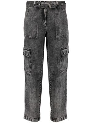 Michael Michael Kors belted washed straight-leg jeans - Grey