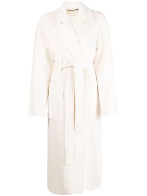 Michael Michael Kors belted wool-blend coat - White