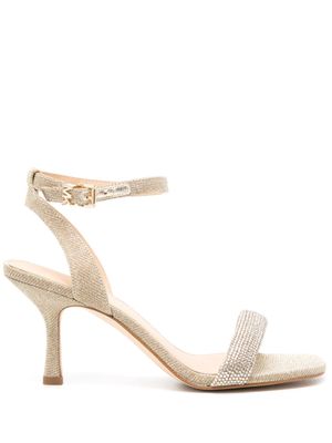 Michael Michael Kors Carrie 75mm rhinestoned leather sandals - Gold