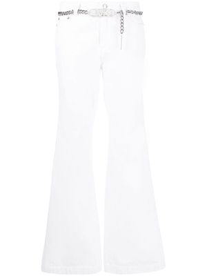 Michael Michael Kors chain-link belt flared trousers - White