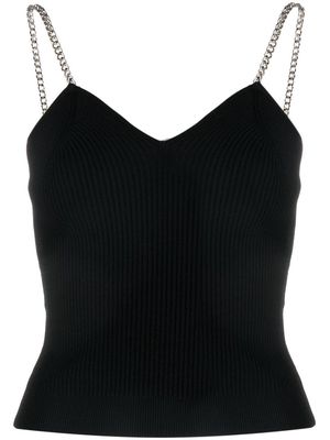 Michael Michael Kors chain-strap knitted top - Black