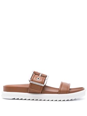 Michael Michael Kors Colby leather slide sandal - Brown