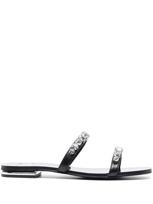 Michael Michael Kors crystal-embellished leather sandals - Black