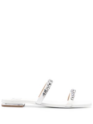 Michael Michael Kors crystal-embellished leather sandals - White
