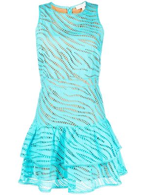 Michael Michael Kors Eyelet cotton ruffled dress - Blue