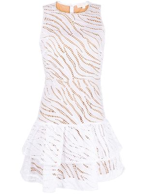Michael Michael Kors Eyelet cotton ruffled dress - White
