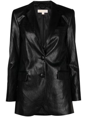 Michael Michael Kors faux-leather buttoned blazer - Black