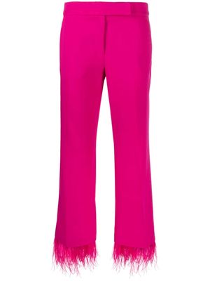 Michael Michael Kors feather-trim cropped trousers - Pink