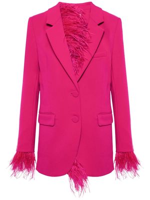 Michael Michael Kors feather-trim single-breasted blazer - Pink