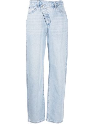 Michael Michael Kors foldover-front straight-leg denim jeans - Blue