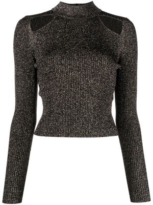 Michael Michael Kors glitter ribbed-knit crop jumper - Black