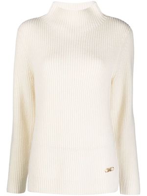 Michael Michael Kors high-neck ribbed-knit jumper - Neutrals