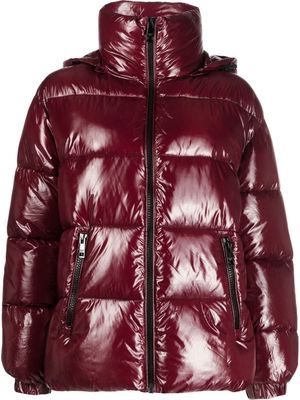 Michael Michael Kors high-shine puffer jacket - Red