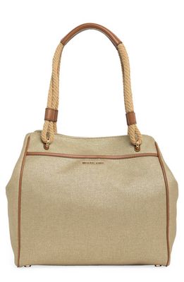 MICHAEL Michael Kors Large Talia Cotton Canvas Tote in Pale Gold