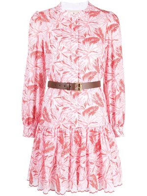 Michael Michael Kors leaf-print shirt dress - Pink