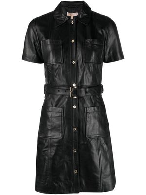 Michael Michael Kors leather belted minidress - Black