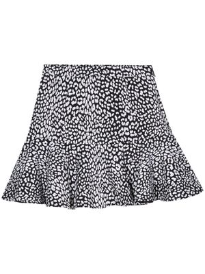 Michael Michael Kors leopard-print crepe mini skirt - Black