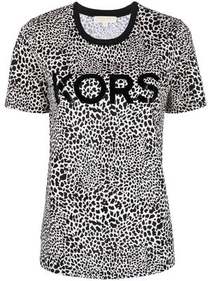 Michael Michael Kors leopard-print logo T-shirt - Black