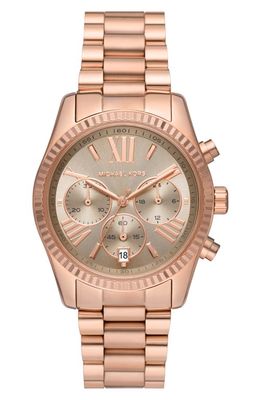 MICHAEL Michael Kors Lexington Chronograph Bracelet Watch in Rose Gold