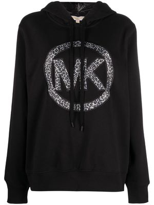 Michael Michael Kors logo-appliqué oversized hoodie - Black