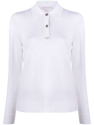 Michael Michael Kors logo-button knitted polo shirt - White