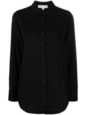 Michael Michael Kors logo-check oversized shirt - Black