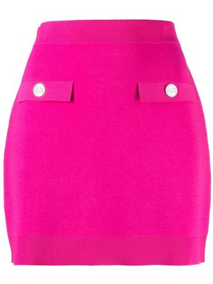 Michael Michael Kors logo-embossed buttoned miniskirt - Pink
