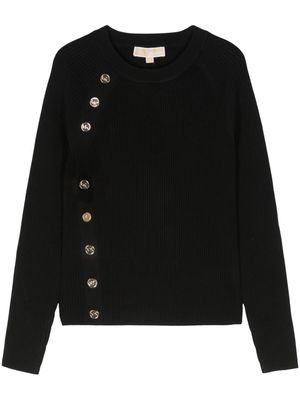 Michael Michael Kors logo-engraved-buttons jumper - Black