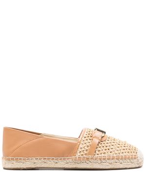 Michael Michael Kors logo-lettering raffia espadrilles - Neutrals