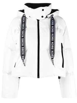 Michael Michael Kors logo-patch quilted puffer jacket - White