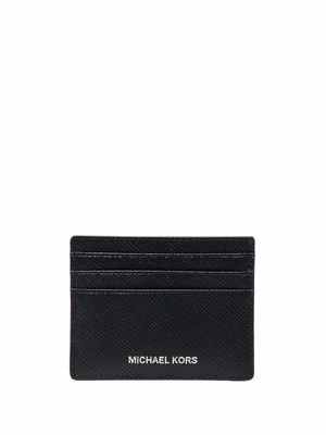 Michael Michael Kors logo-print leather card wallet - Black