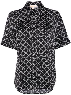 Michael Michael Kors logo-print satin shirt - Black