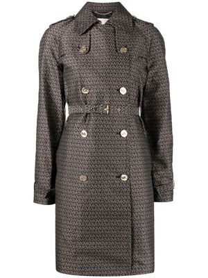 Michael Michael Kors monogram double-breasted trench coat - Brown