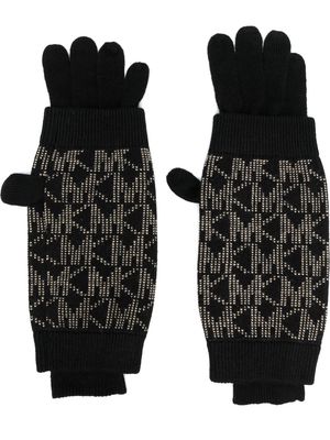 Michael Michael Kors monogram embroidered gloves - Black