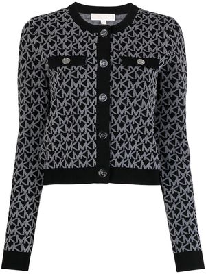 Michael Michael Kors monogram-pattern button-front cardigan - Black