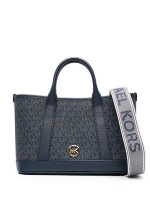 Michael Michael Kors monogram-print leather tote bag - Blue