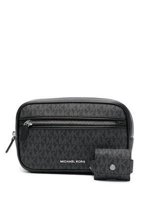 Michael Michael Kors Monogram zipped wash bag - Black